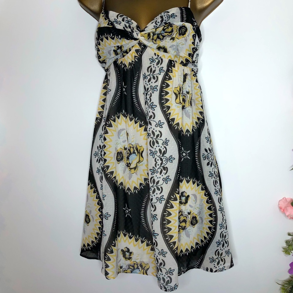 Free People white & yellow floral dress sleeveless